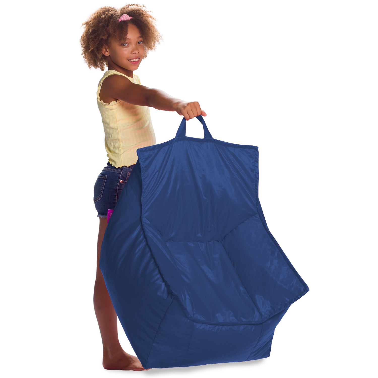 Posh Creations Newport Bean Bag Chair, Kids, 2.1 ft, Navy