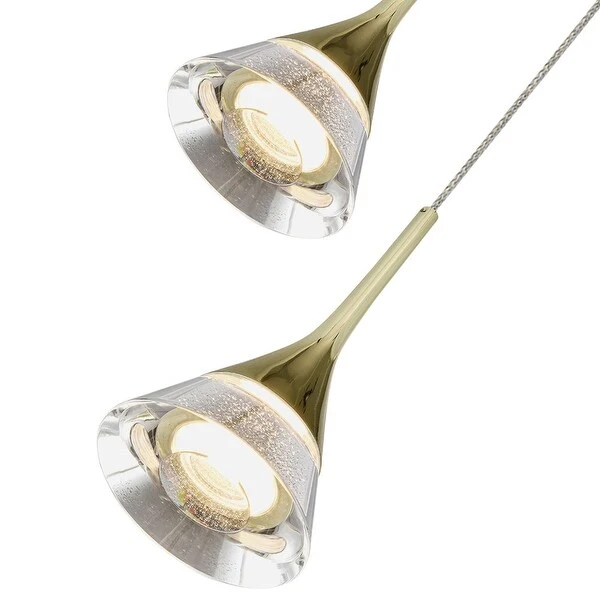 VONN Lighting Amalfi 5-Light ETL Certified Integrated LED Adjustable Chandelier Shades Gold - 11 