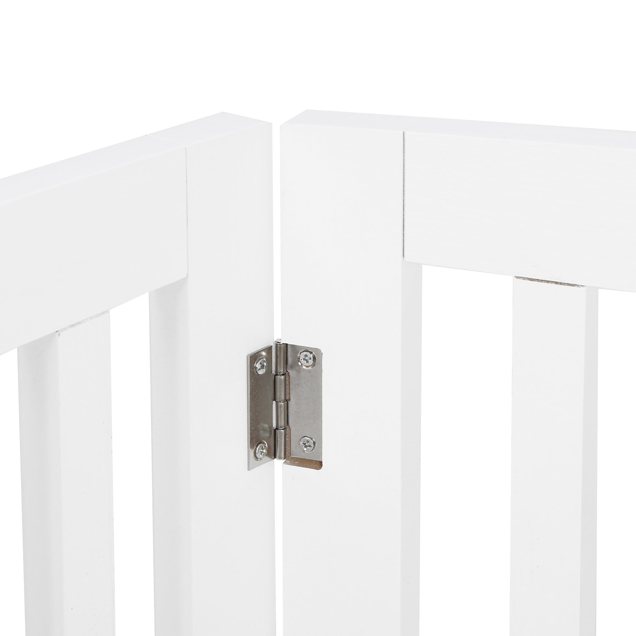 HomGarden Foldable Pet Gog Gate - 4 Panels 24'' Tall Fence for Doorways Stairs， White