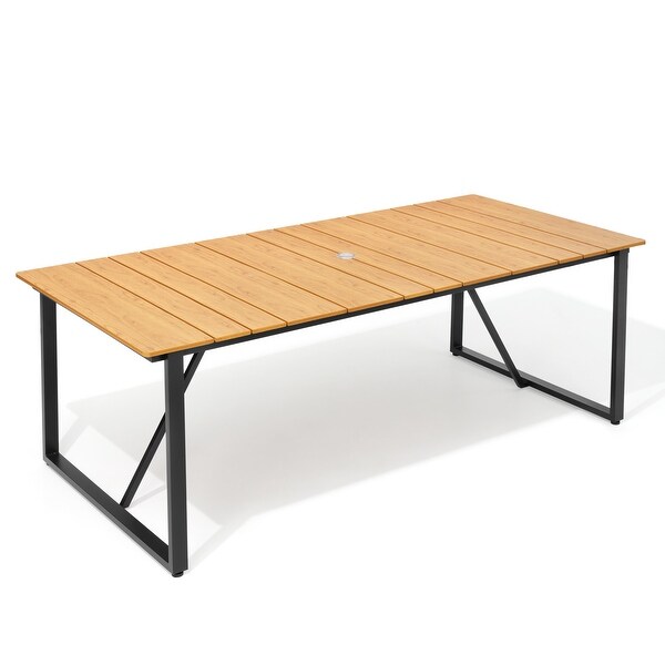 Patio Aluminum Dining Table Outdoor Patio 6 Person Rectangular Table