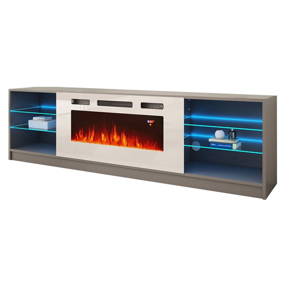 Boston WH01 79 inch Modern Electric Fireplace TV Stand