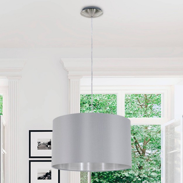 1 light Maserlo Pendant Satin Nickel gray Eglo