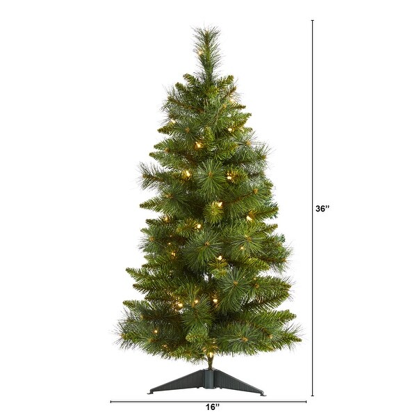 3' New Haven Pine Christmas Tree with 50 Warm White LED Lights