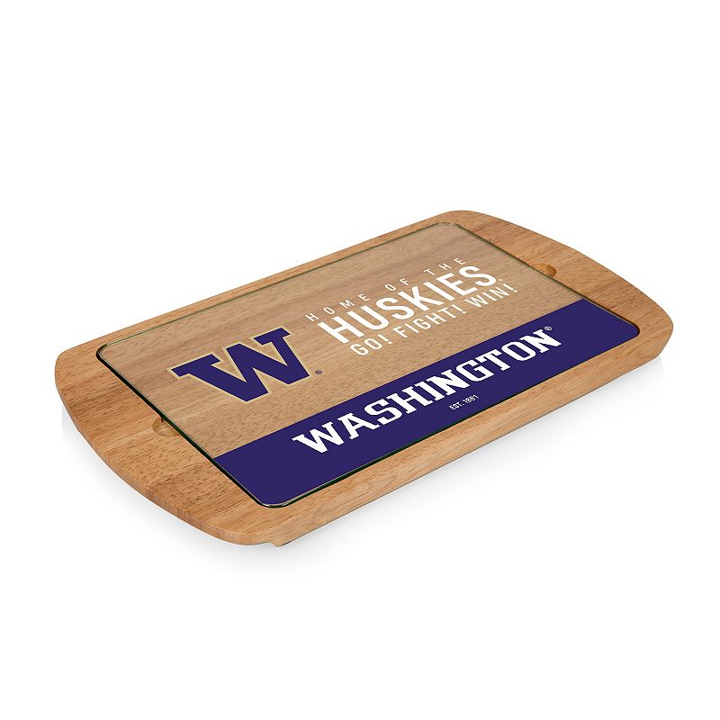 Picnic Time Washington Huskies Glass Top Serving Tray