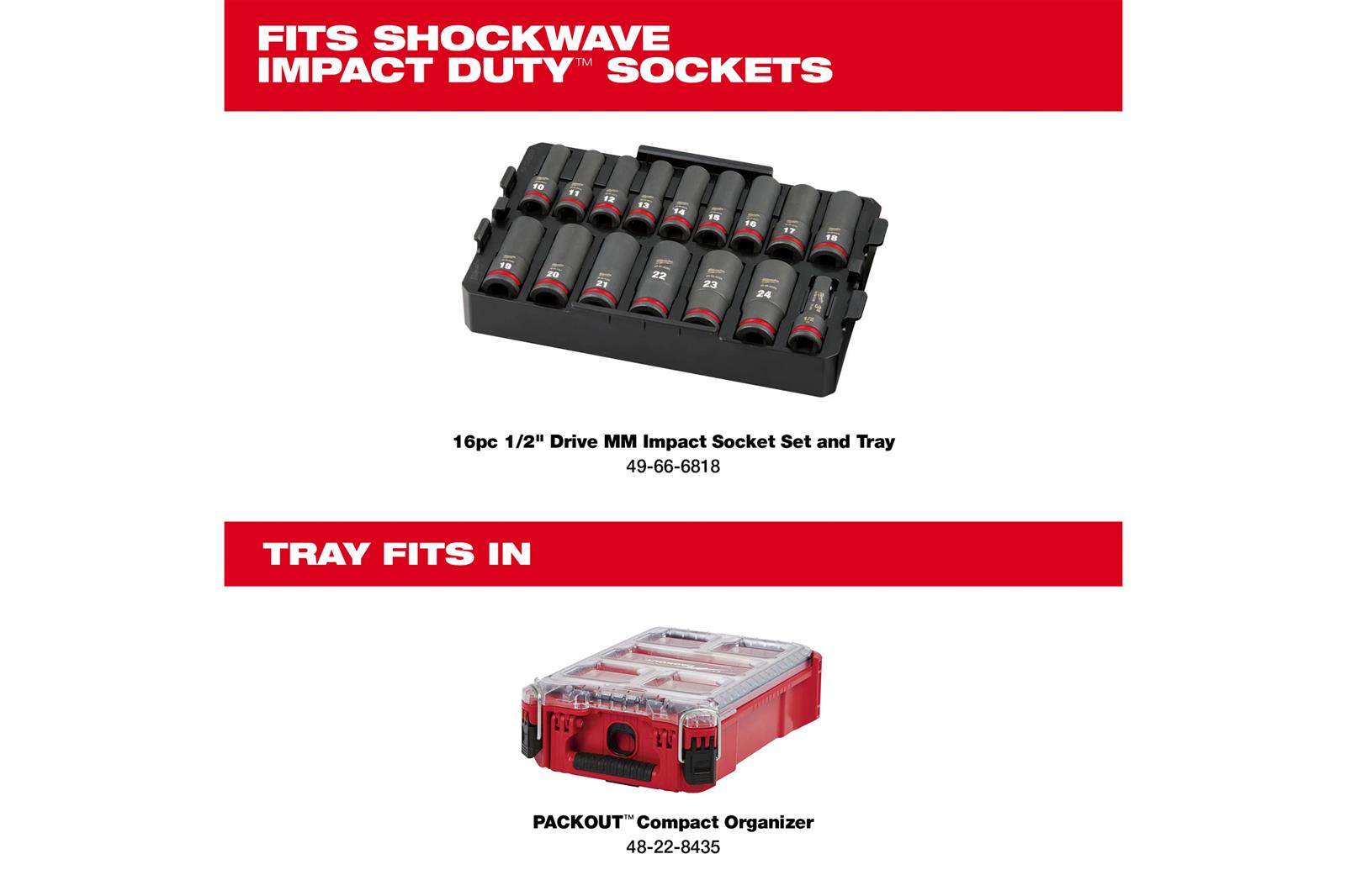 Milwaukee Tool 49-66-6818 Milwaukee PACKOUT SHOCKWAVE Impact-Duty Sockets Sets