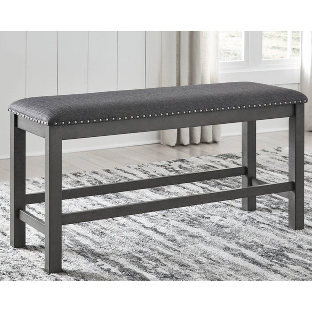 Myshanna Double Upholstered Two tone Dining Bench Gray Signature Design By Ashley