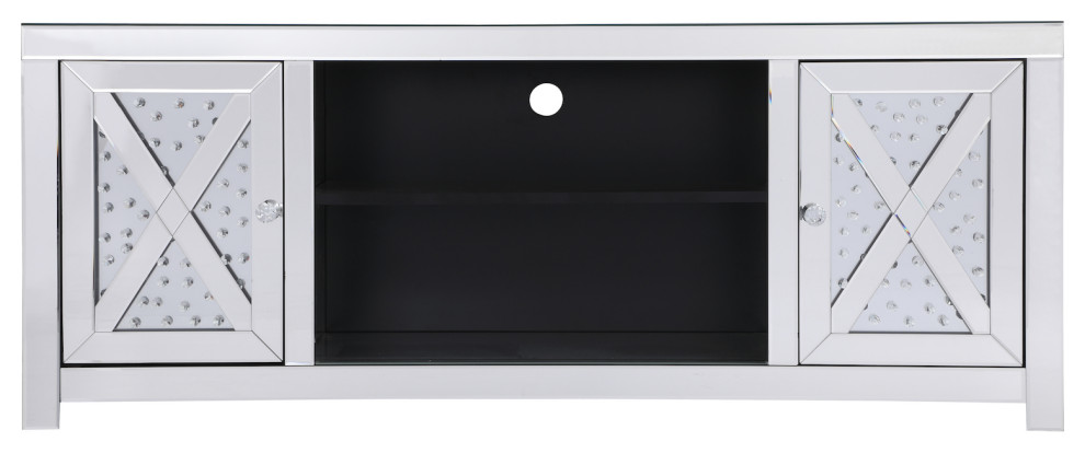 59 In. Crystal Mirrored Tv Stand   Contemporary   Entertainment Centers And Tv Stands   by Lighting World Decorators  Houzz