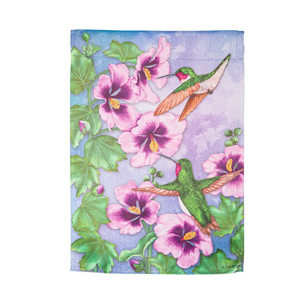 Hummingbird amp Hibiscus Suede Garden Flag