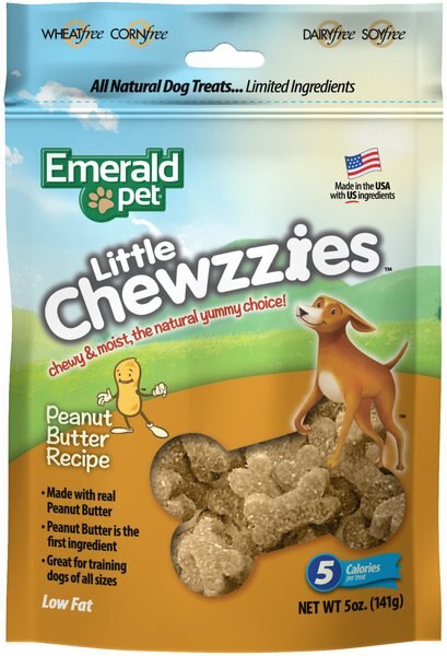 Emerald Pet Little Chewzzies Recipe Peanut Butter Chicken-Free Dog Treats