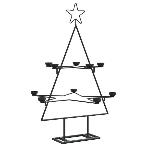 vidaXL Metal Christmas Tree for Decoration Black 29.5