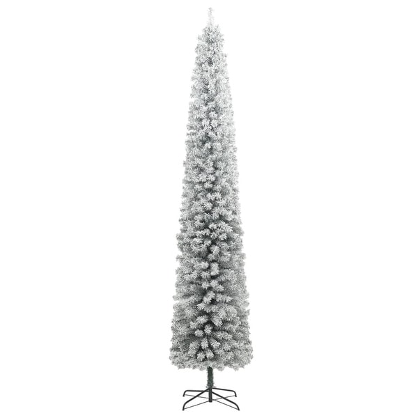 vidaXL Christmas Tree Decoration Artificial Slim Tree with Stand Green PVC