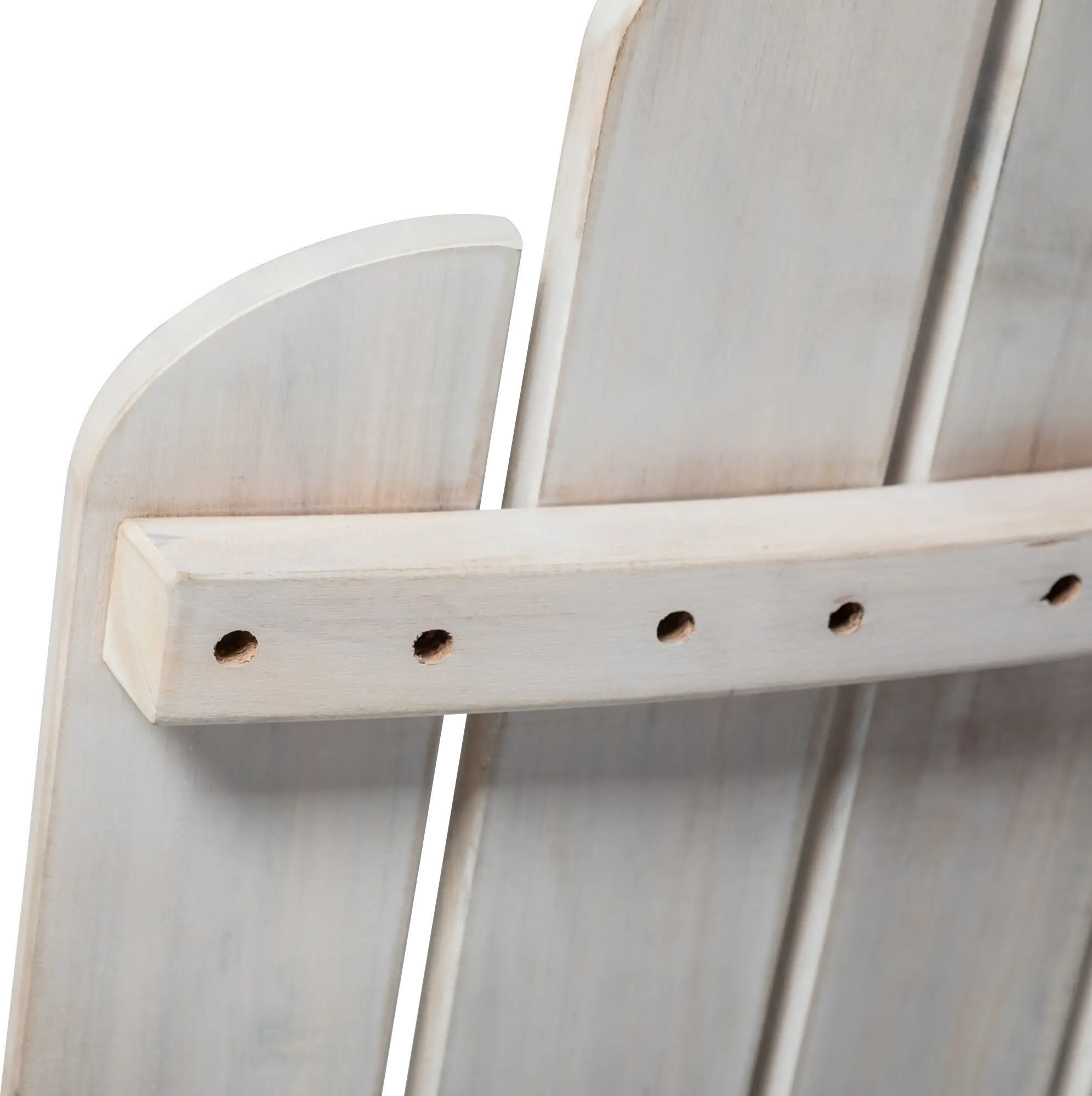 White Wood Adirondack Patio Chair with Glass Holder - Walker Edison