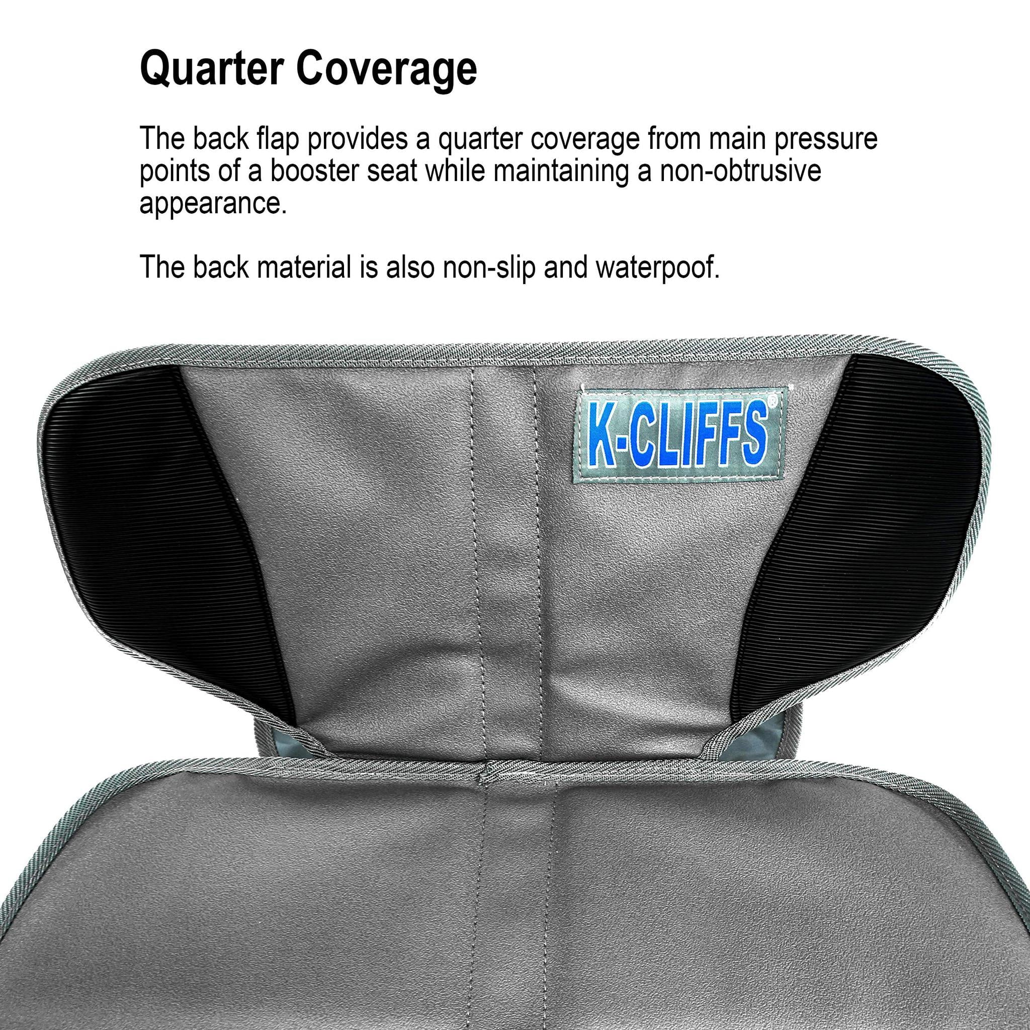 Heavy Duty Anti-Slip Car Seat Cover Protector Waterproof Padded with Pockets for Child Booster Seats | Gray/Black