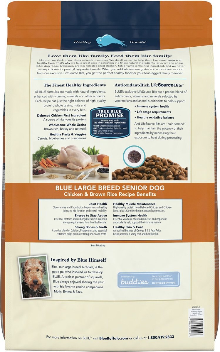 Blue Buffalo Life Protection Formula Large Breed Senior Chicken and Brown Rice Recipe Dry Dog Food