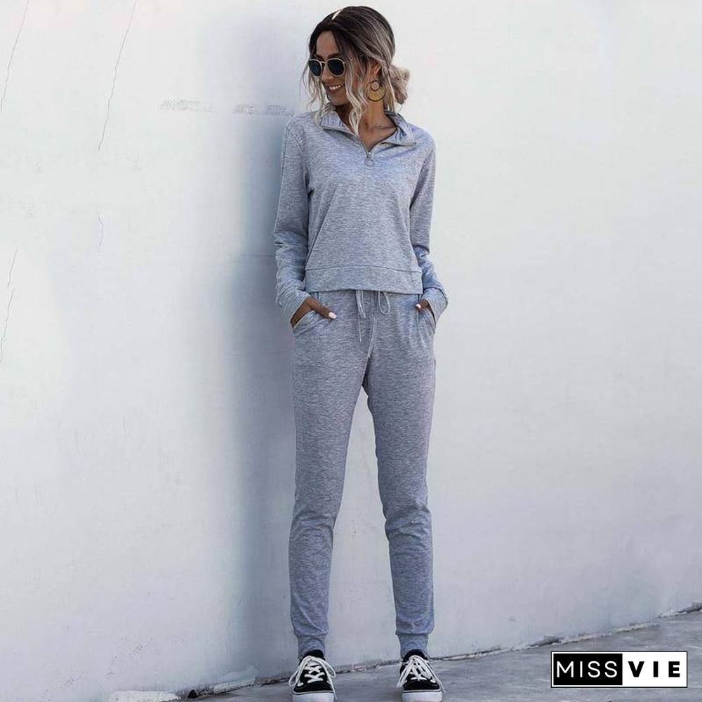 Autumn Tracksuits Women Set Two Piece Outfits Track Suit Women Outfits Two Piece Set Top And Pants Zipper Sweatsuit