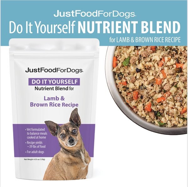 JustFoodForDogs DoItYourself Lamb and Brown Rice Recipe Fresh Dog Food Recipe and Nutrient Blend