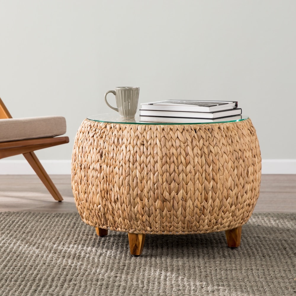 SEI Furniture Terraza Round Water Hyacinth Coffee Table