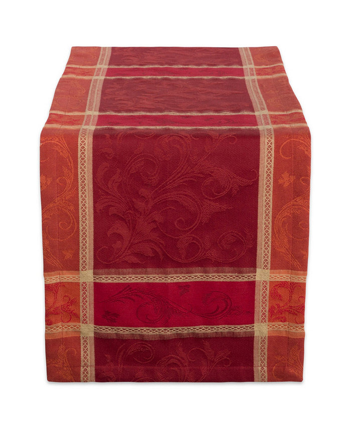 Design Imports Harvest Wheat Jacquard Table Runner