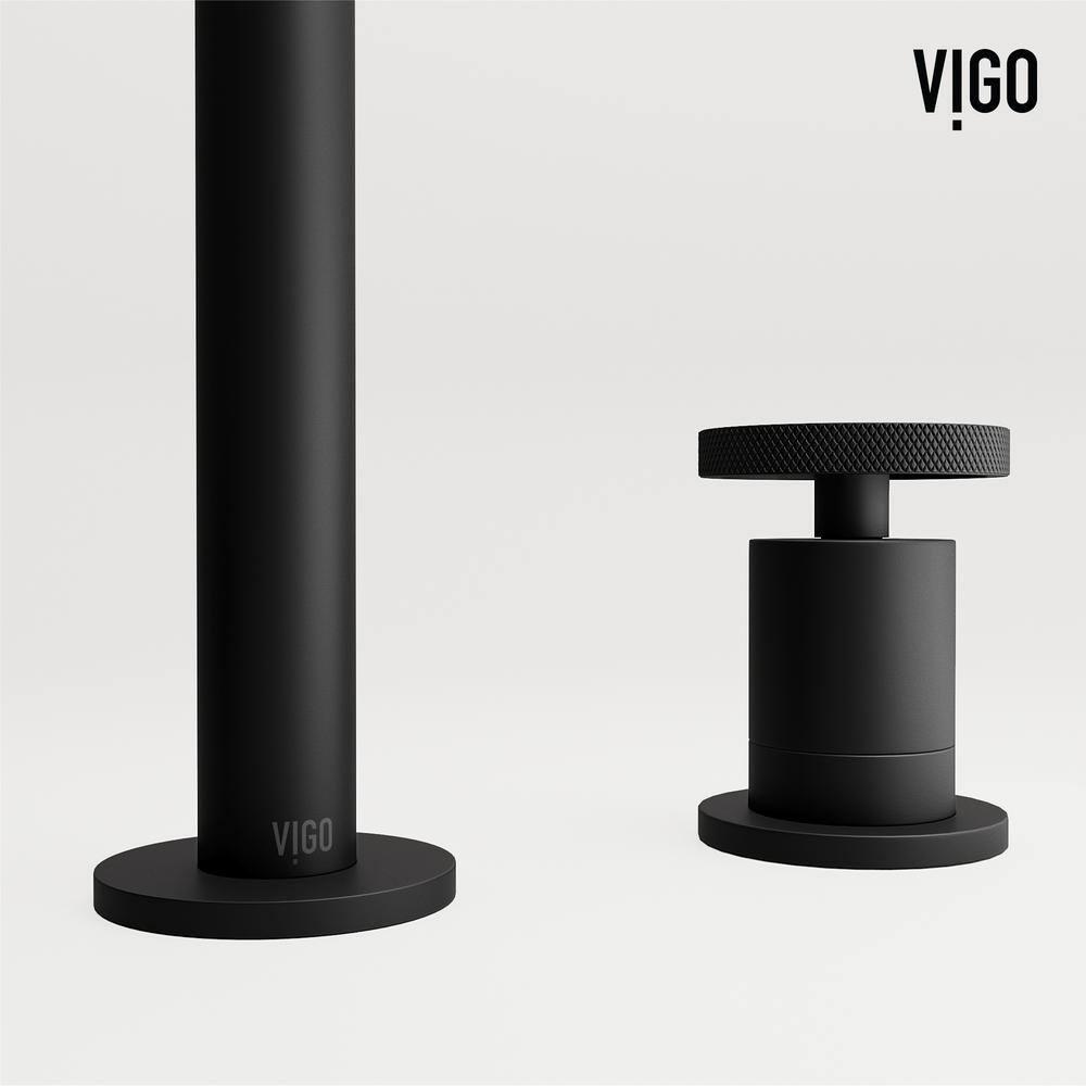 VIGO Cass Two Handle ThreeHole Widespread Bathroom Faucet in Matte Black