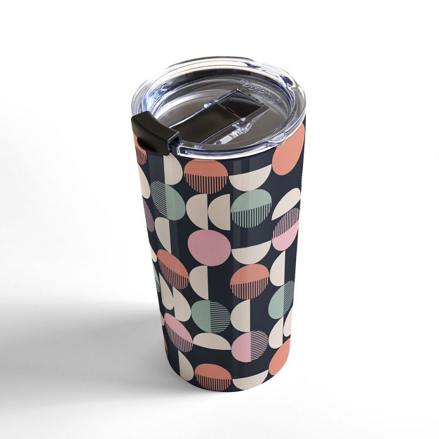 Emanuela Carratoni Abstract Moon Pattern 20 Oz Stainless Steel Travel Mug Deny Designs