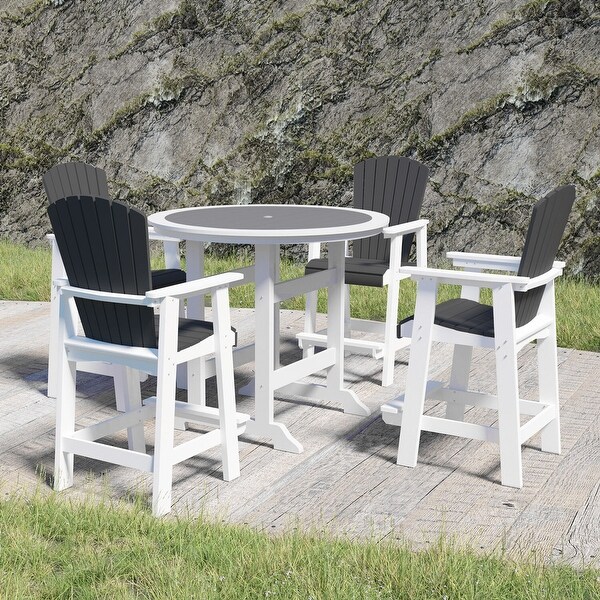 Outdoor Patio Recycled Plastic Round Dining Table Bar Table