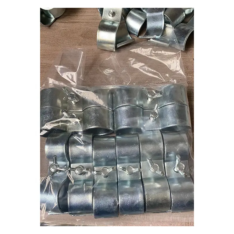 Joint parts fit diameter 32 mm round pipe American style chain link fence connection parts hot dip galvanized 62.2 mm hole pitch