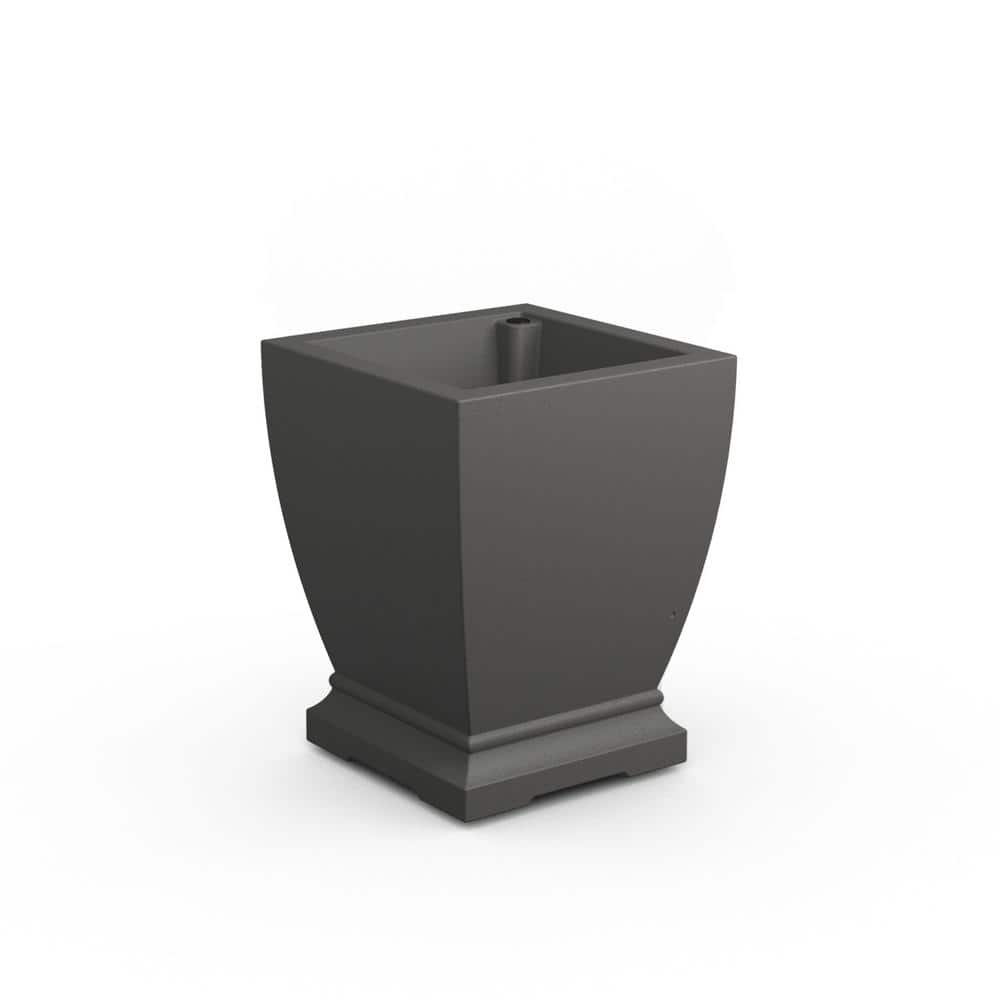 Mayne Acadia 16 in. Square Self-Watering Graphite Grey Polyethylene Planter 5915-GRG