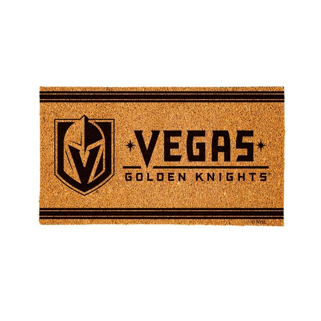 Evergreen Las Vegas Golden Knights Logo Natural Coir 28 X 16 Inches Indoor Outdoor Doormat