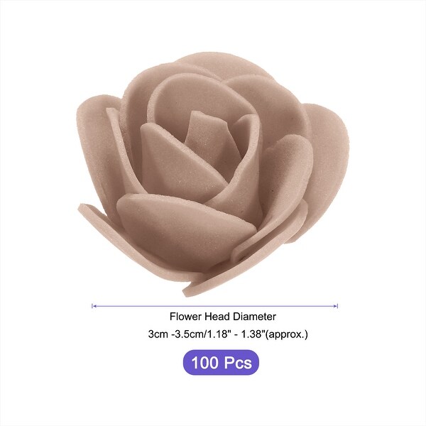 Artificial Rose Flower Heads PE Mini Faux Flowers for DIY Craft 100Pcs