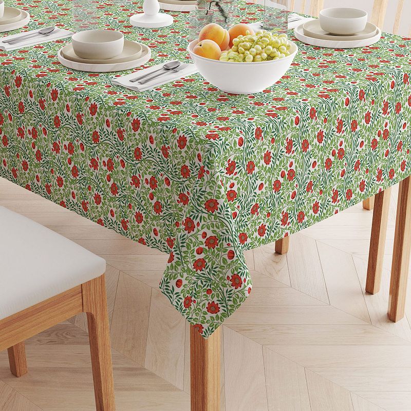 Square Tablecloth， 100% Cotton， 52x52， Floral 72