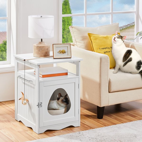 Yaheetech Box Furniture w/Open Shelf Cat Litter Box