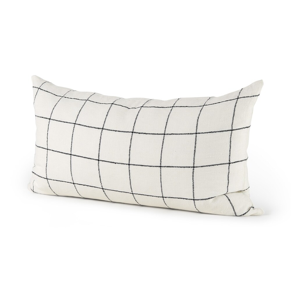 White and Black Grid Accent Pillow Cover