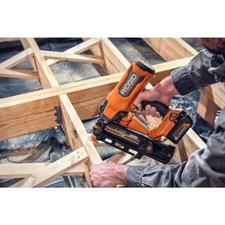 RIDGID 18V Brushless Cordless 21 3-12 in. Framing Nailer (Tool Only) with 21˚ Extended Capacity Magazine R09894B-AC102EM21N