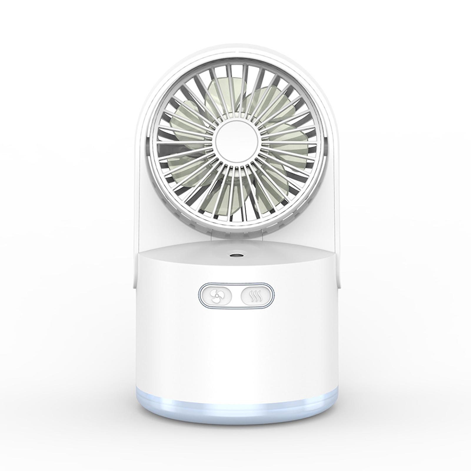 White 300ml Capacity Usb Mini Humidifier With Fan 7 Colors Leds Light Portable Desktop Air Misting Fan 3 Speeds Fan For Bedroom Office Desk Travel Car