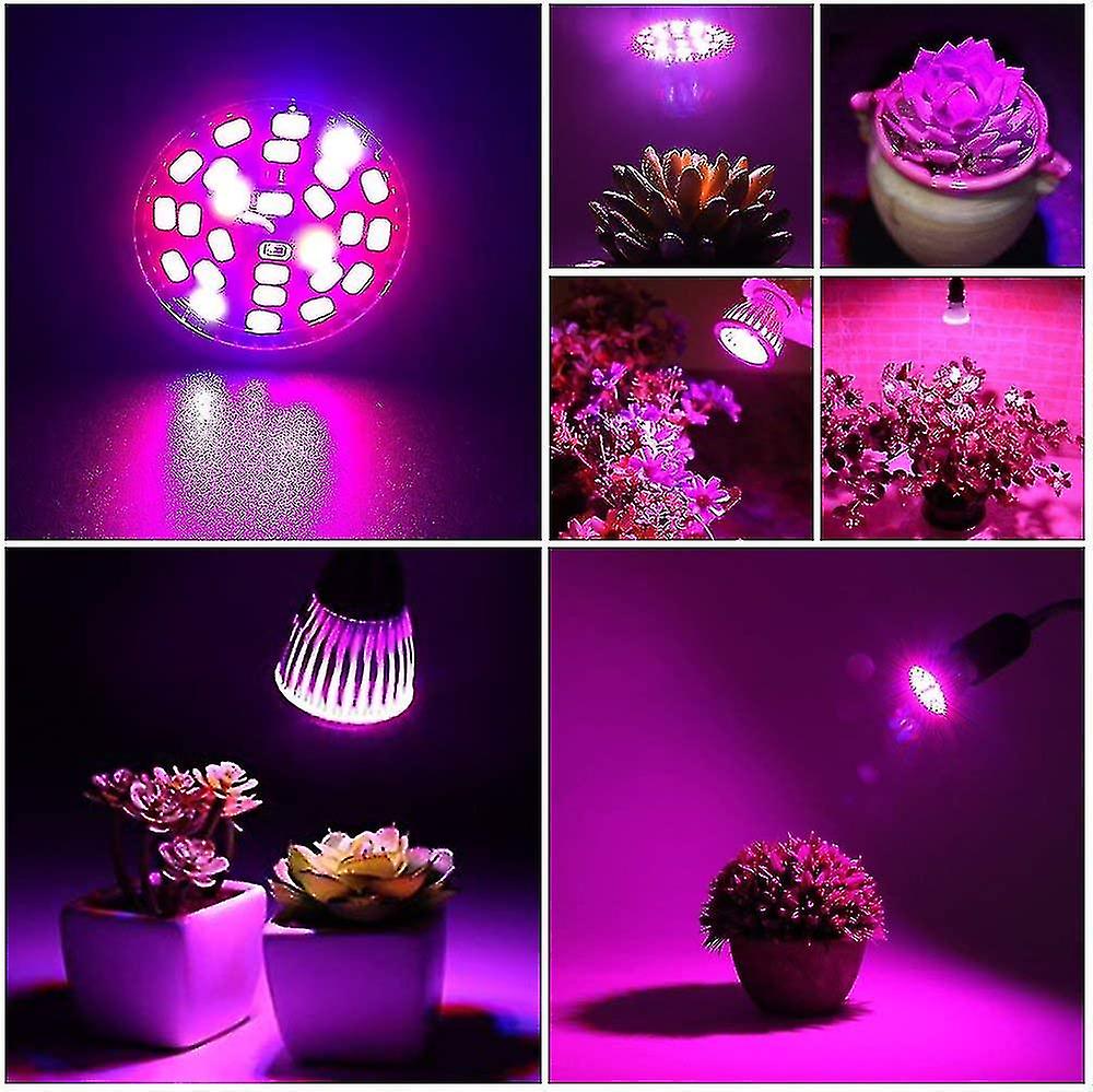 [4 Pieces] Led Grow Light 10w E27 Grow Light， Full Spectrum Grow Light Grow Light， Object Light， Garden Greenhouse