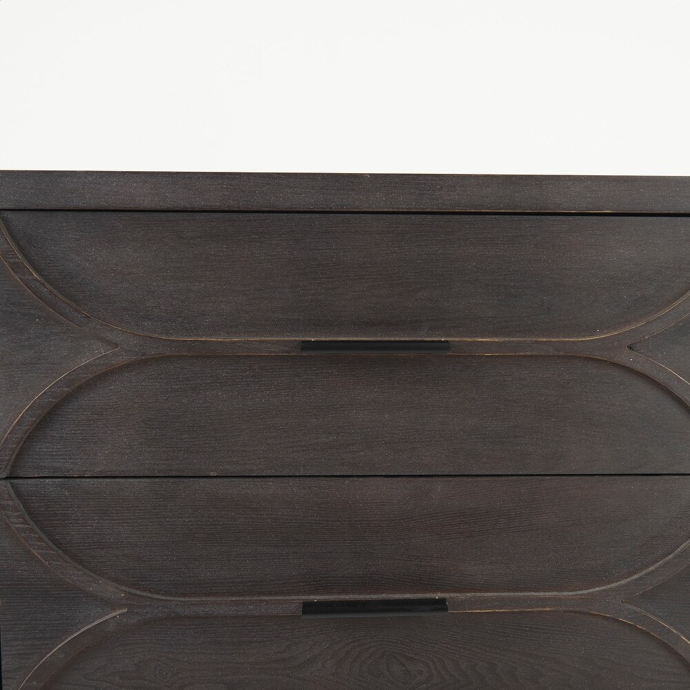 Giselle II Brown Fir Veneer w/ Black Metal Leg 9 Drawer Sideboard   70.1L x 15.9W x 31.9H