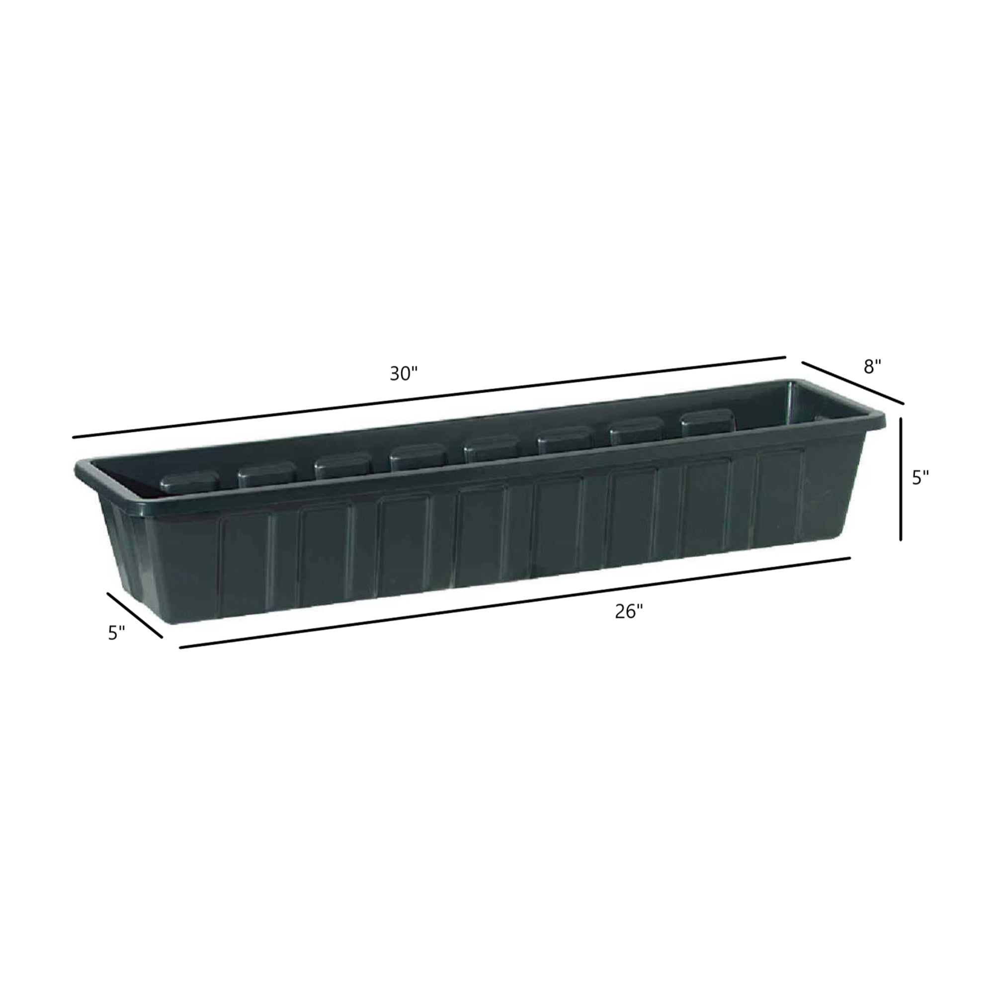 Novelty Poly-Pro Plastic Indoor/Outdoor Liner/Planter Flower Box, Black 30 inch