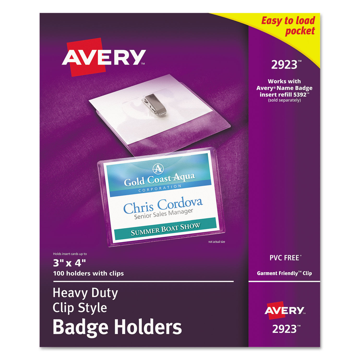 Heavy-Duty Clip-Style Badge Holders by Averyandreg; AVE2923