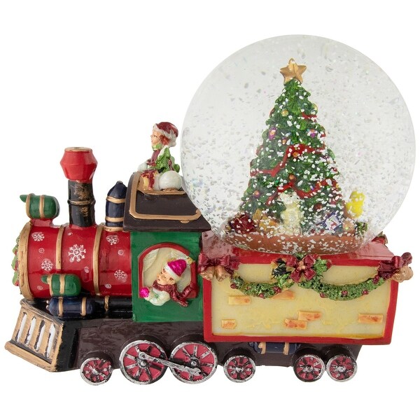 Elf Train Musical Christmas Snow Globe