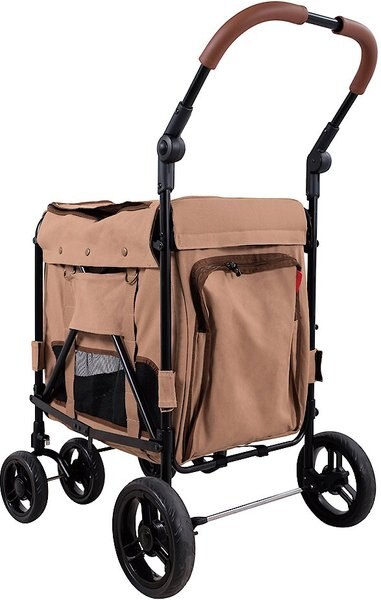 Ibiyaya Gentle Giant Pet Wagon Cat and Dog Stroller， Dirty Peach， Large