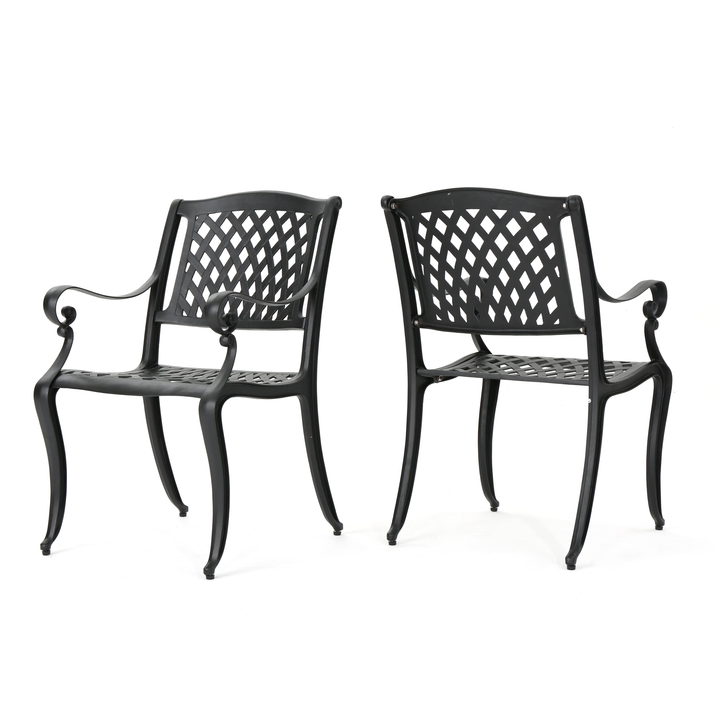 Marietta Outdoor Cast Aluminum Dining Chair (Set of 2)