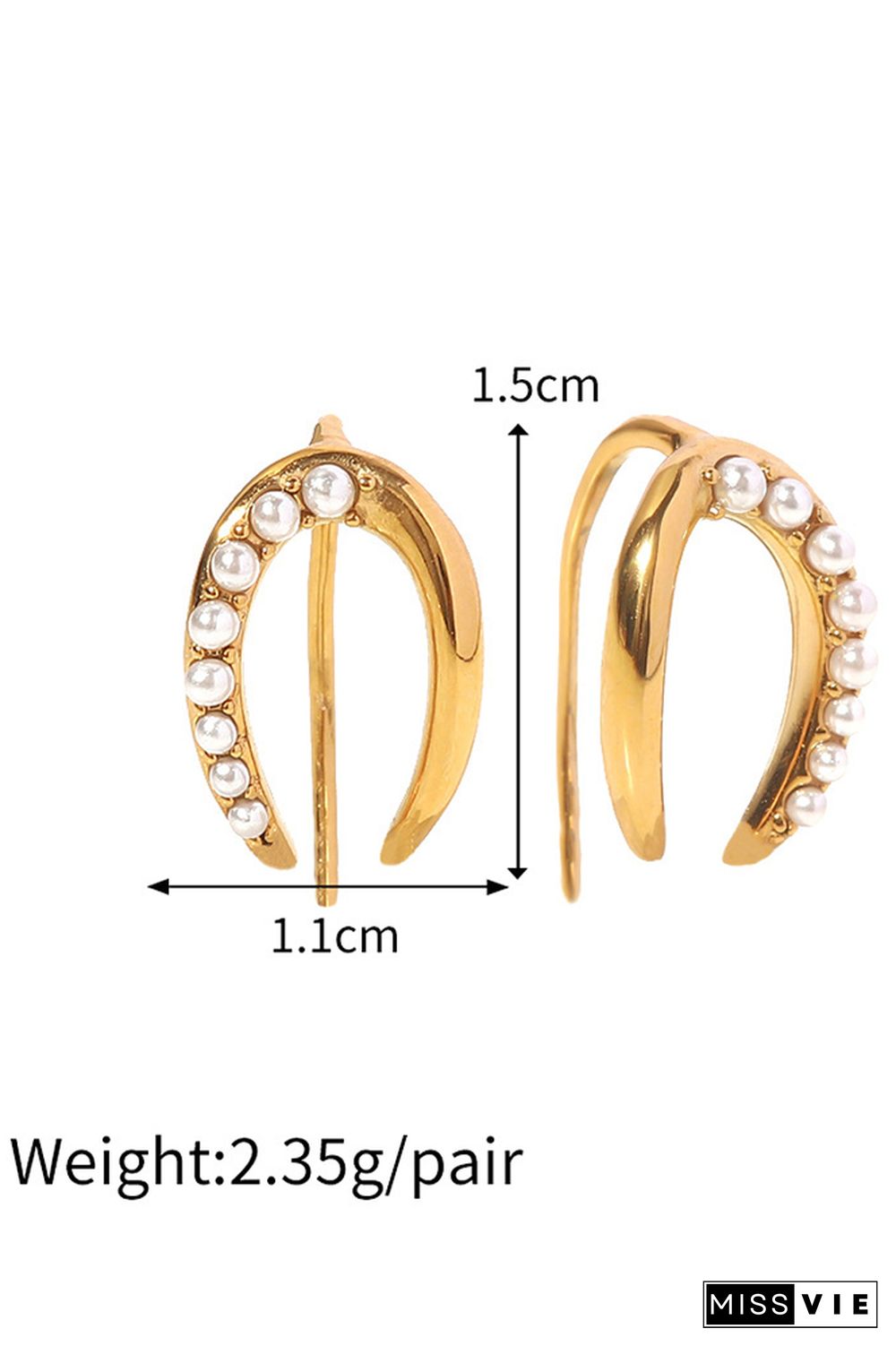 Titanium Steel Pearl Earrings MOQ 3pcs