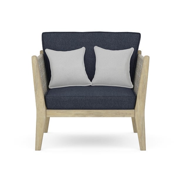 WyndenHall Luna 35 inch Wide Contemporary Outdoor Conversation Chair in Slate Grey Polyester Fabric - Overstock - 35856085