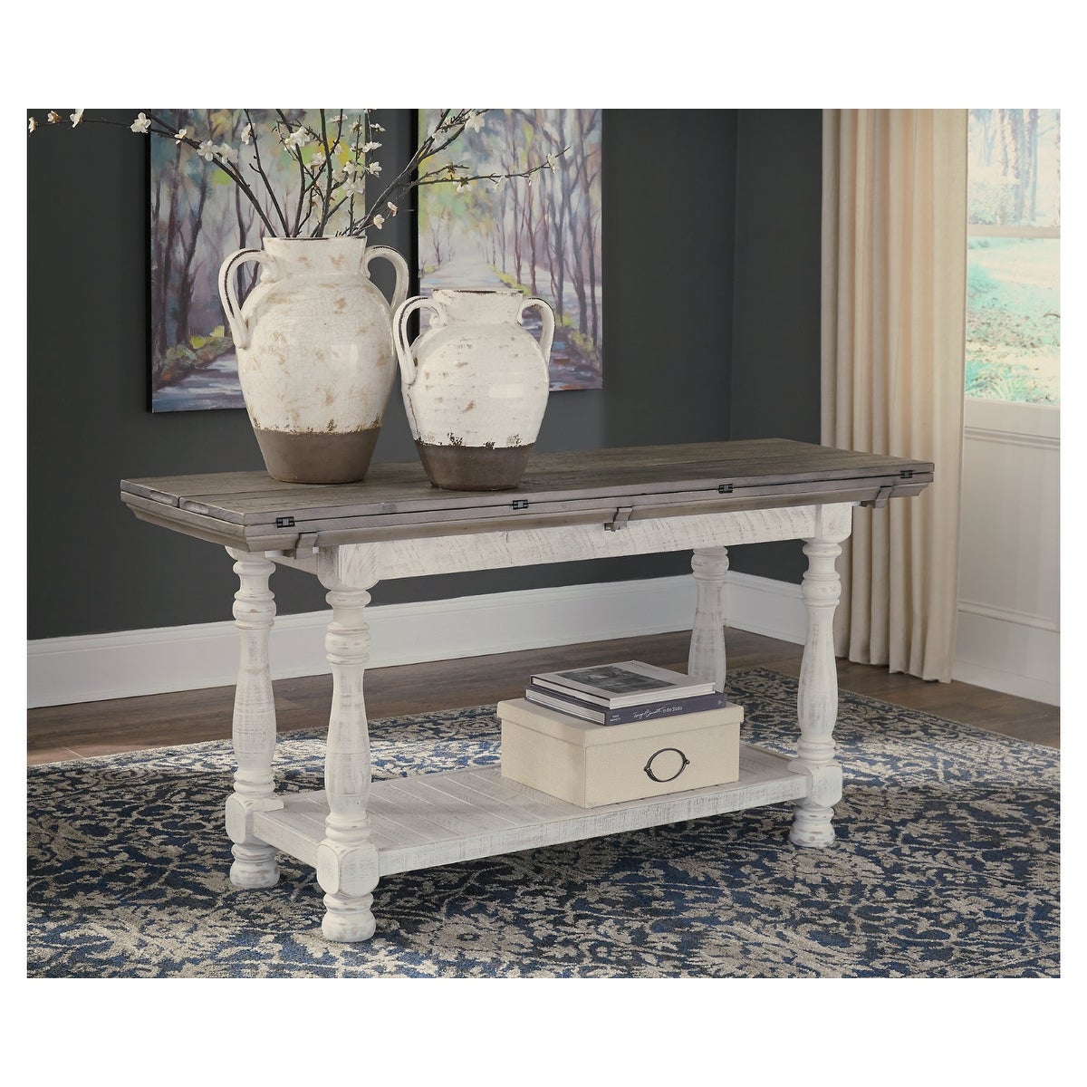 The Gray Barn Ivy Hollow Rustic Flip-top Expandable Sofa Table