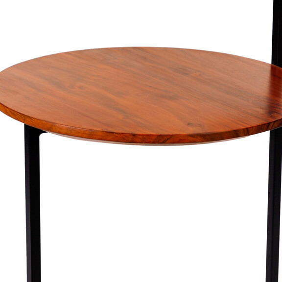 Geo Collection 21 inch Round Acacia Wood Accent En...