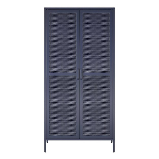 Channing Tall 2 Door Storage Cabinet Mesh Metal Locker Novogratz