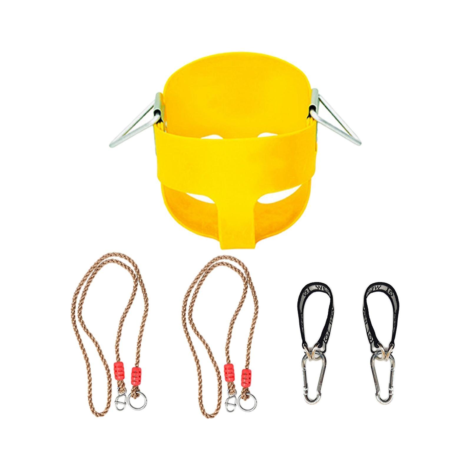 Swing Seat Swing Sets With Hooks High Back Bucket Swing For Tree Indoor Yard Yellow