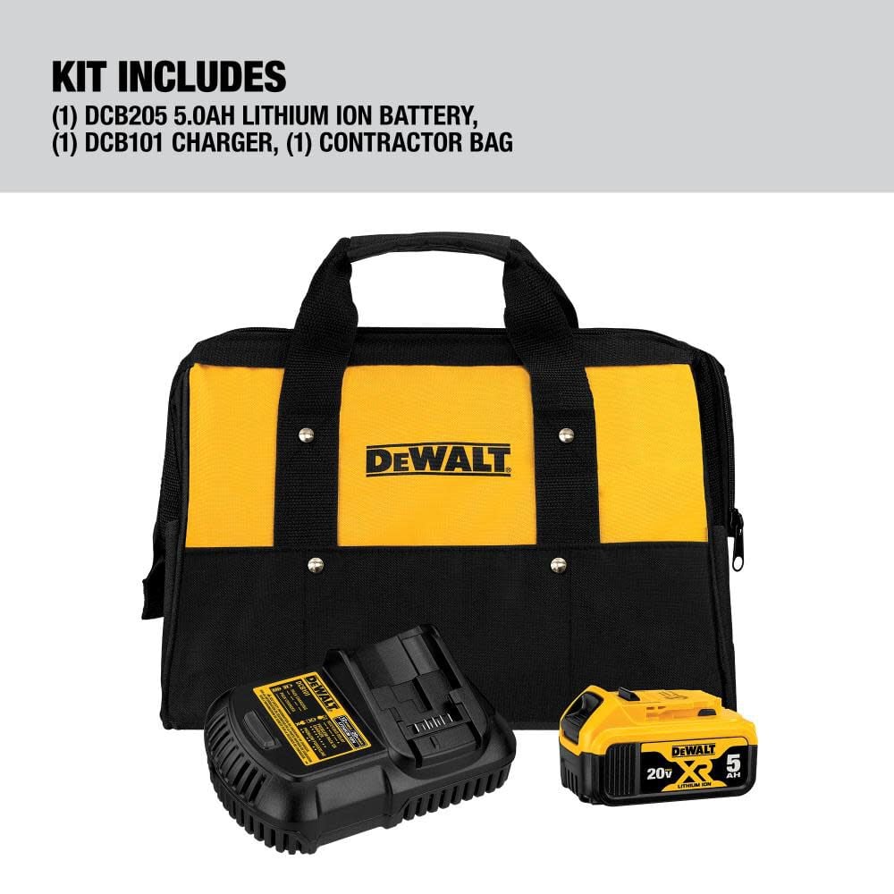 DEWALT 20V MAX 5.0 Ah Battery Charger Kit with Bag DCB205CK from DEWALT