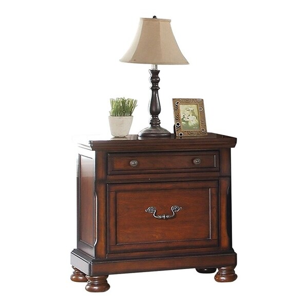 Cherry 1pc Nightstand Storage Space Bedside Table Bedroom Furniture - - 36497785