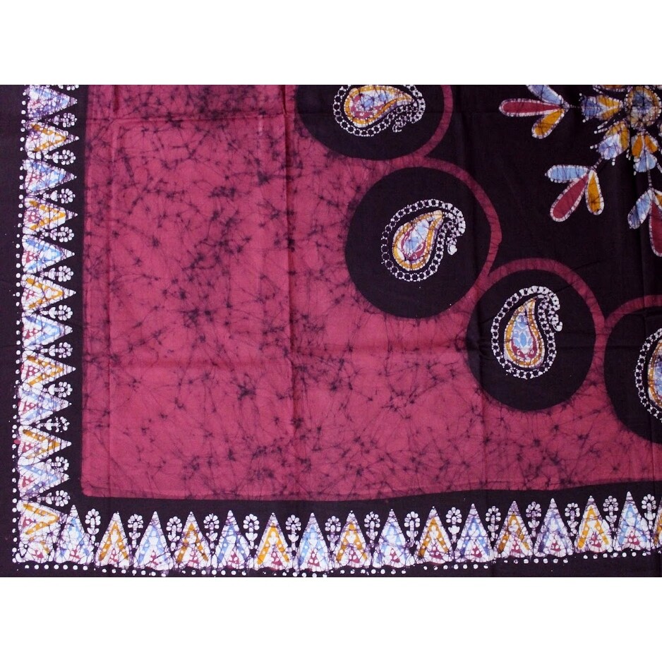 Incredible Batik Floral Paisley Cotton Tablecloth Rectangle